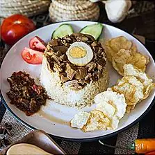 Nasi Tim Ayam Jamur (Chicken mushroom steam rice) by Shalom