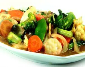 Capcay Goreng (Stir-Fried Mix Vegetables with Chicken & Meats)