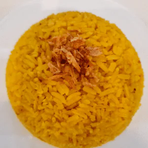 Nasi Uduk/Nasi Kuning (Coconut/Turmeric Rice)