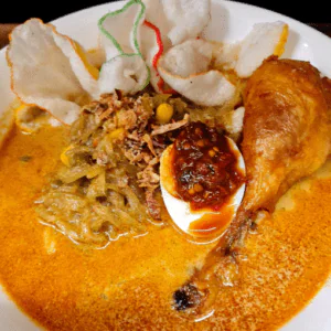 Lontong Sayur (Vegetable, Chicken & Rice Cakes in Light Coconut Milk)