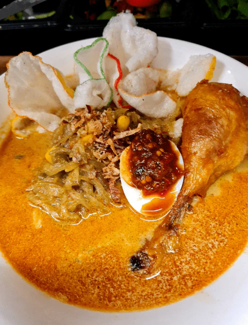 Lontong Sayur (Vegetable, Chicken & Rice Cakes in Light Coconut Milk)