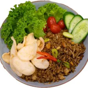 Nasi Goreng Pete Ikan Asin (Fried Rice with Sator and Anchovies) by Growers Cafe